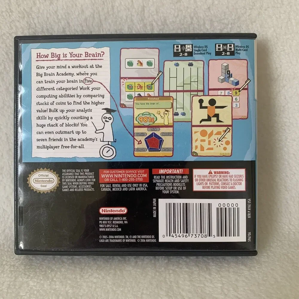 Big Brain Academy (Nintendo DS, 2006) Complete CIB Tested Works